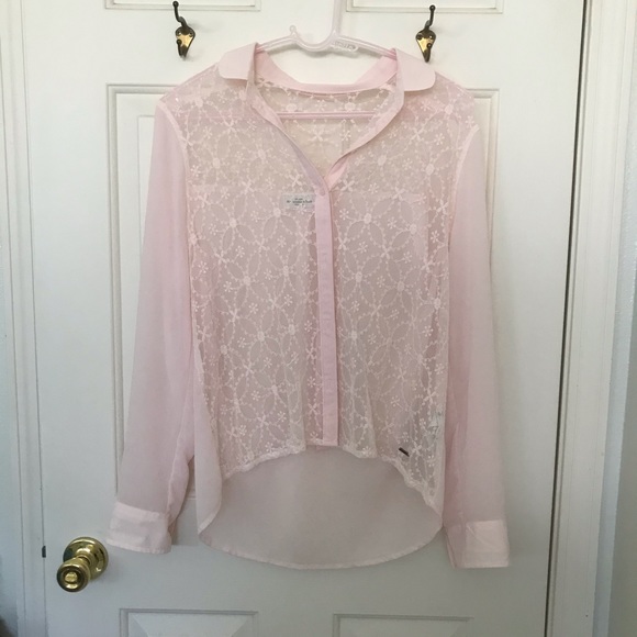 Abercrombie & Fitch Tops - Abercrombie & Fitch Pink lace blouse (S)